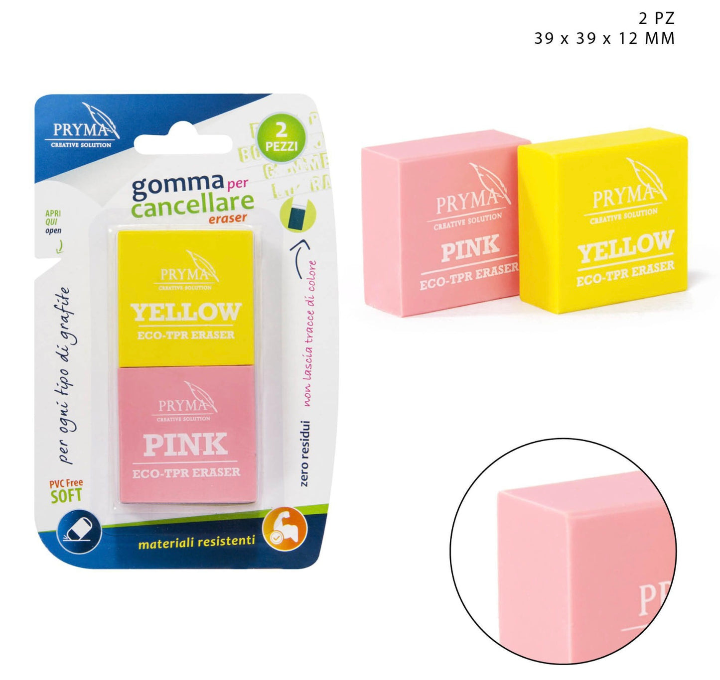PRYMA gomma per cancellare YELLOW & PINK