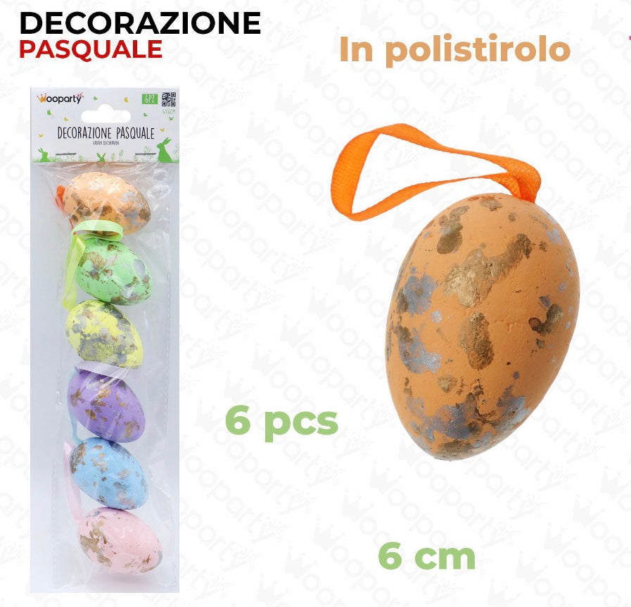 PASQUA decorazione pasquale uova 6pz 4x6cm
