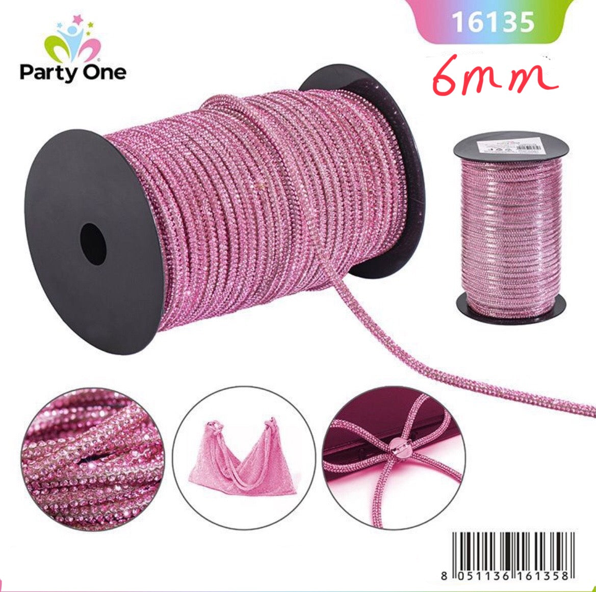CORDINO strass 6mmx50mt