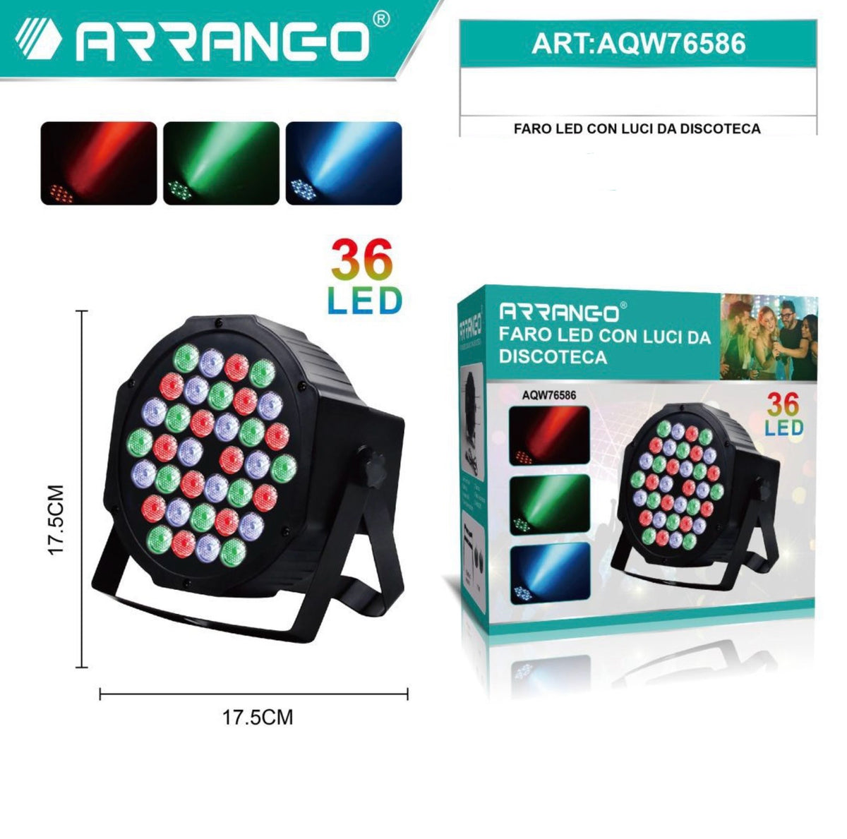ARRANGO FARO LED CON LUCI DA DISCOTECA AQW76586