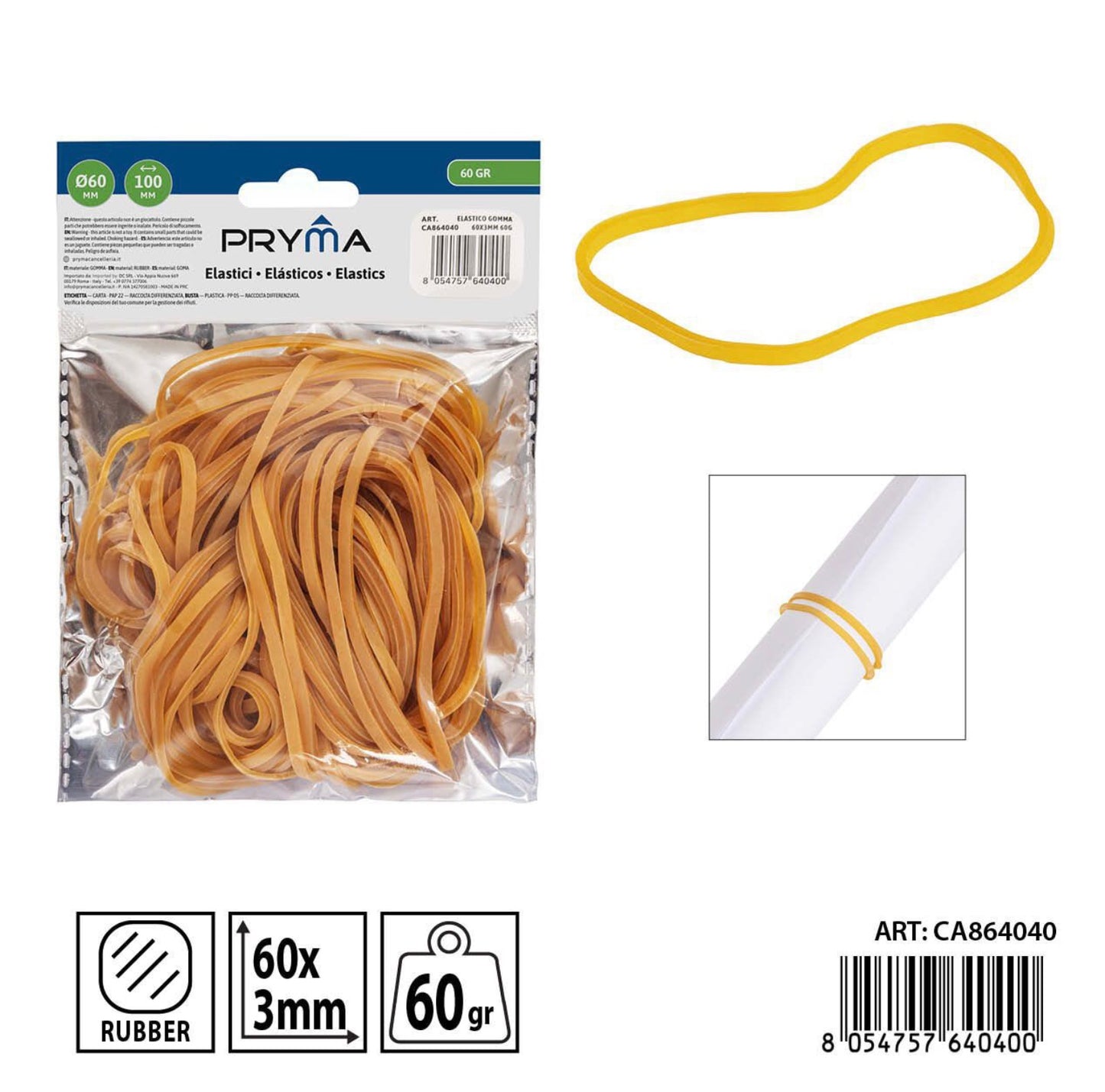 PRYMA elastico gomma 60x3mm 60gr