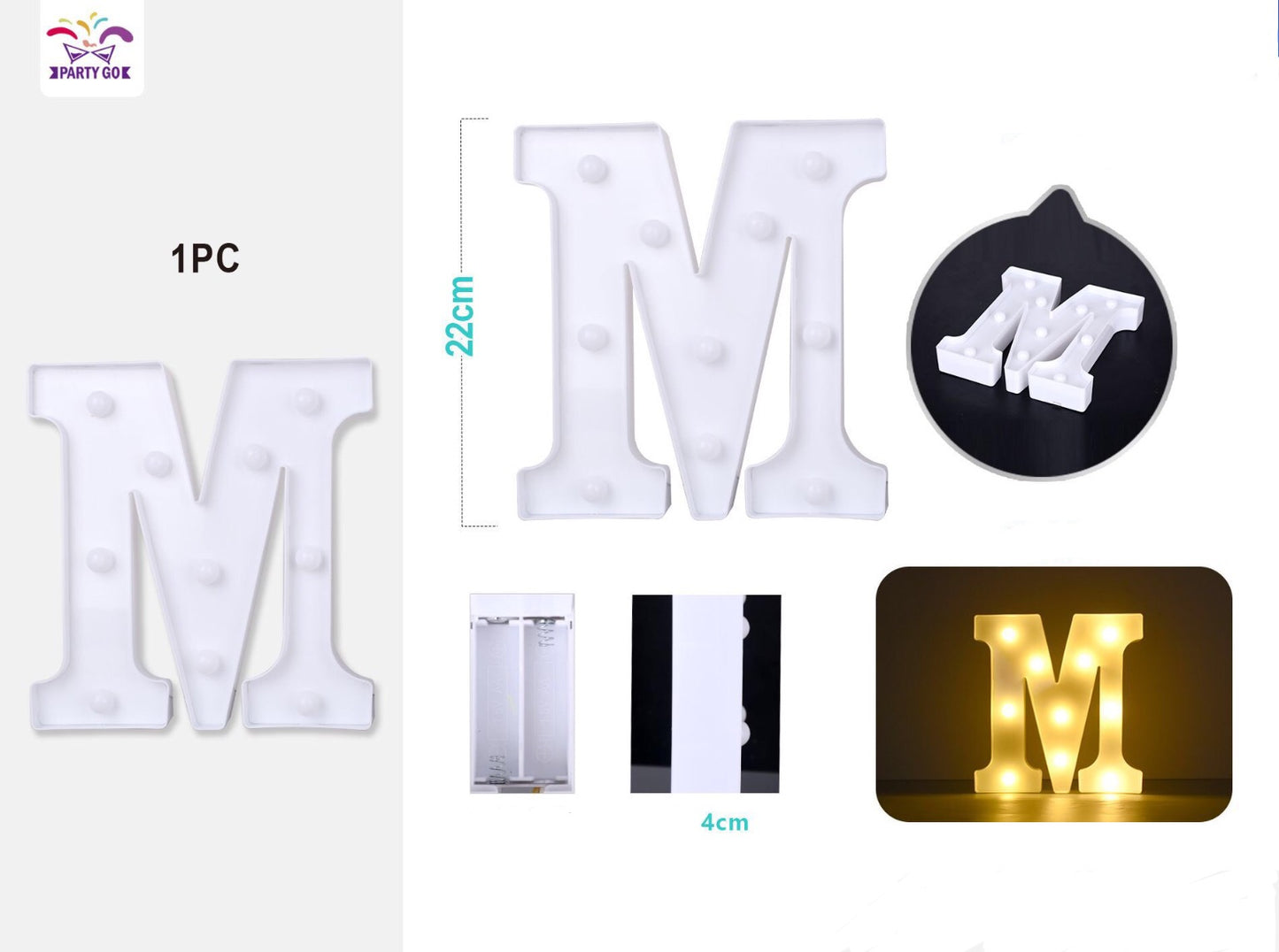 Lettera "M" 22cm