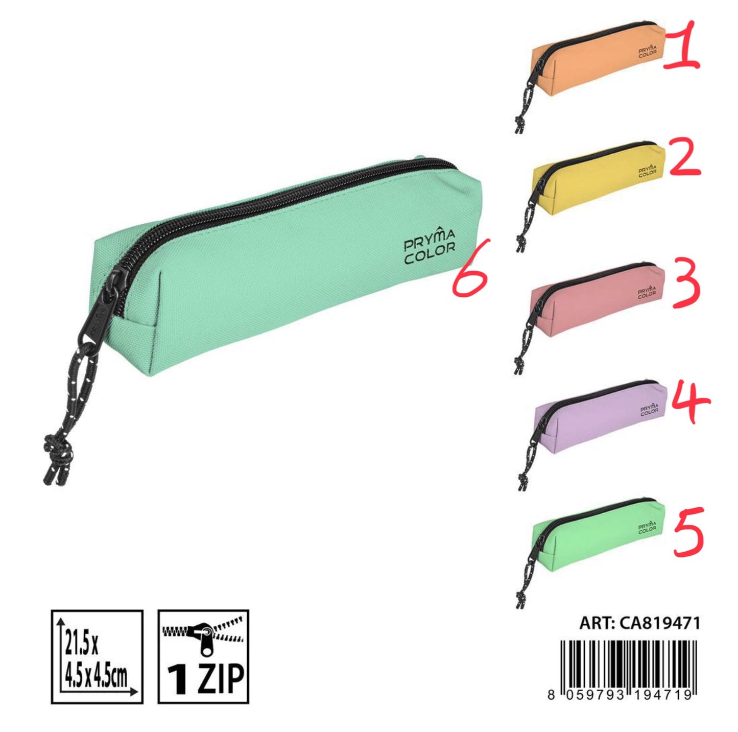 PRYMA astuccio 21.5x4.5x4.5cm pastello
