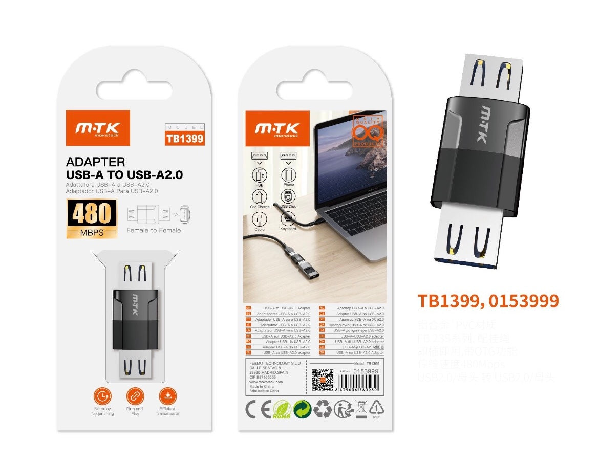 ADATTATORE USB-A TO USB-A2.0 TB1399