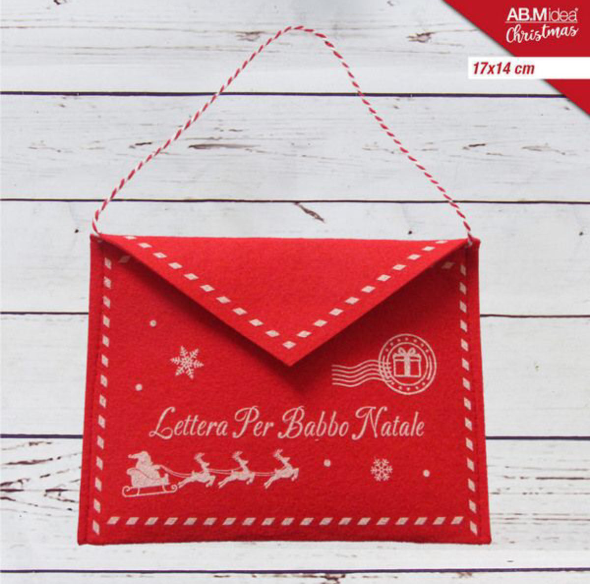 NATALIZIA borsetta letterina natale 17x14cm