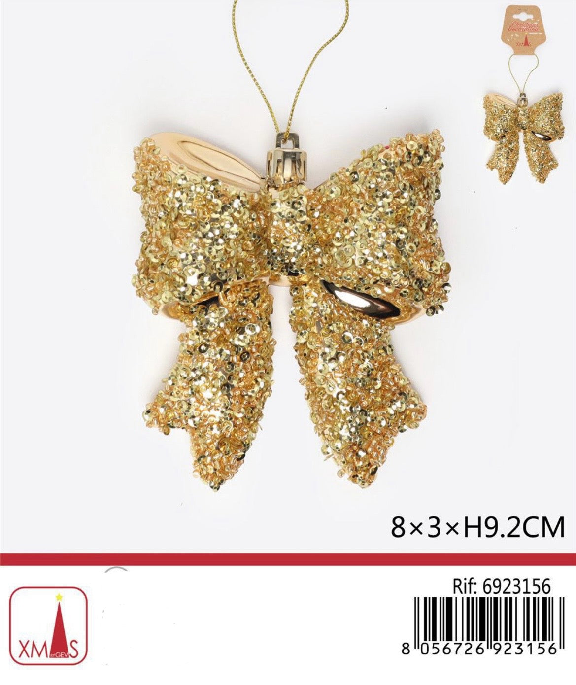 NATALIZIA pendente fiocco oro 8x3x9,2cm