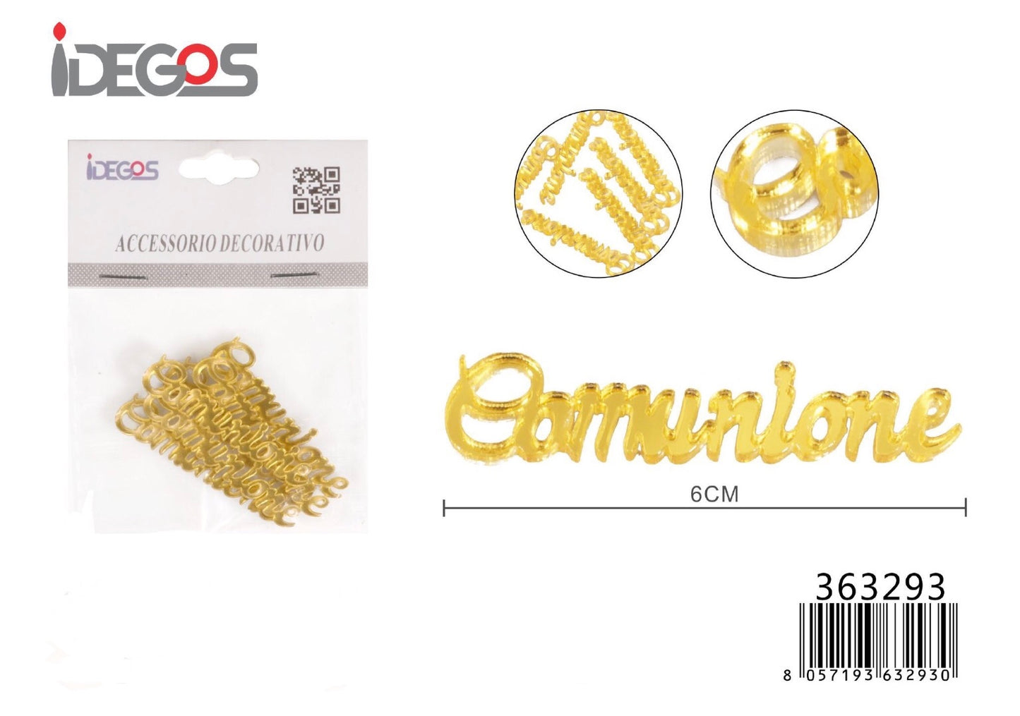 DECORATIVO COMUNIO oro 6cm 6pz