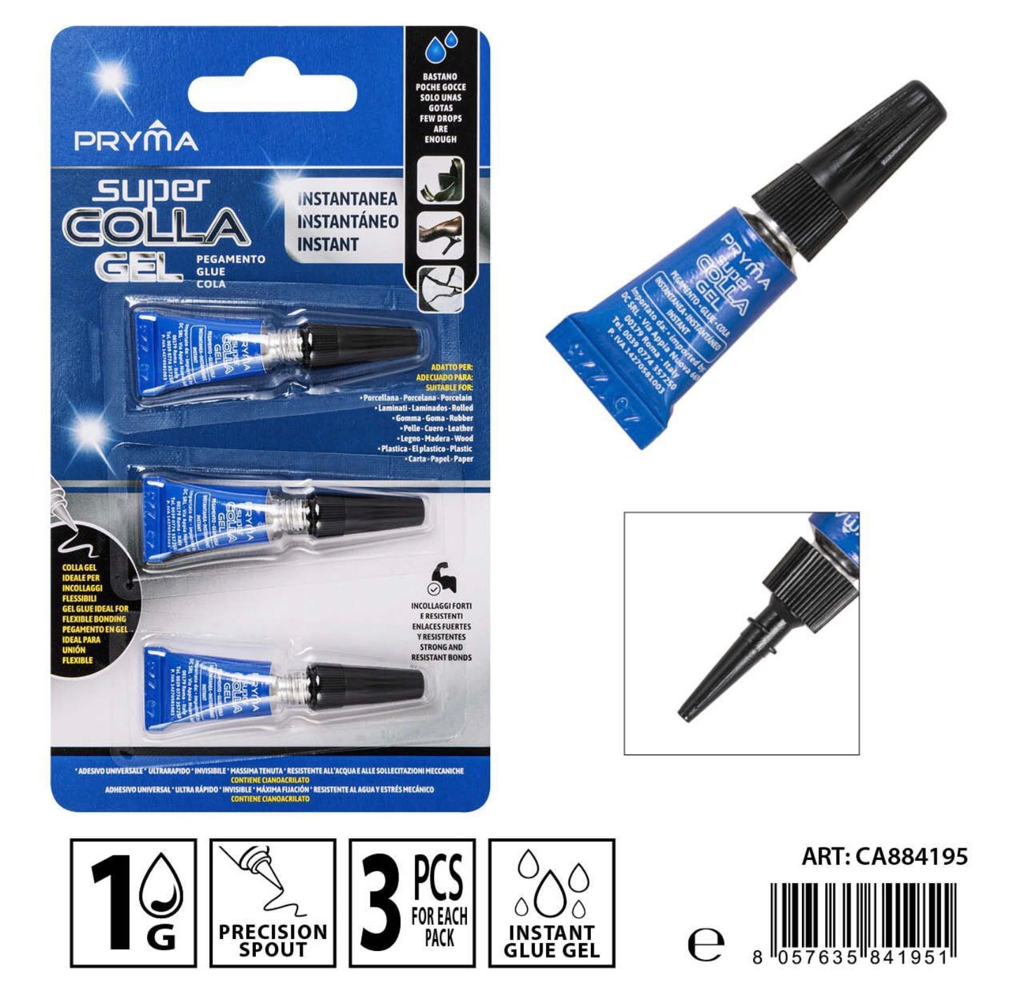 PRYMA super colla gel istantanea 1g 3pz