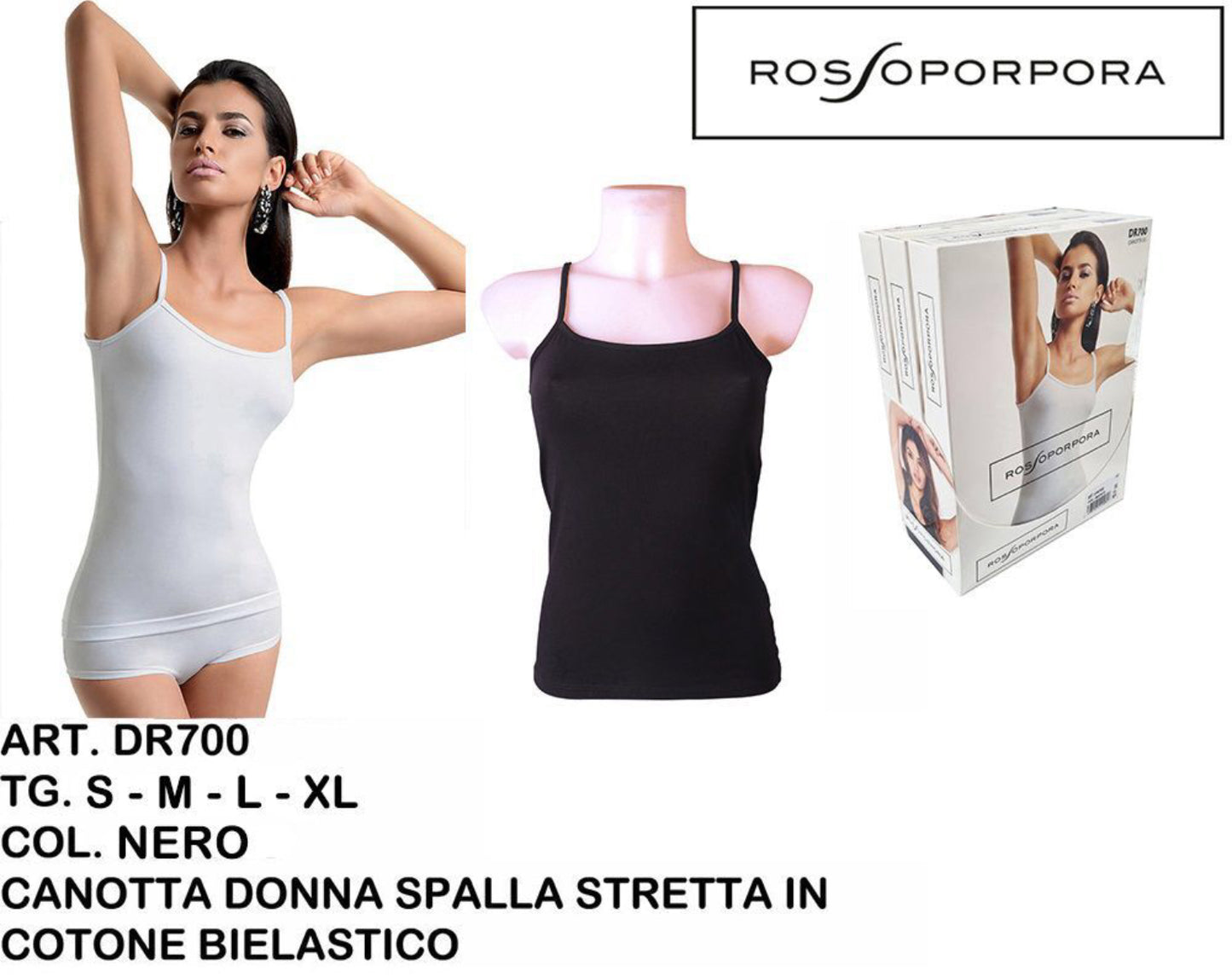CANOTTA donna bielastico nero
