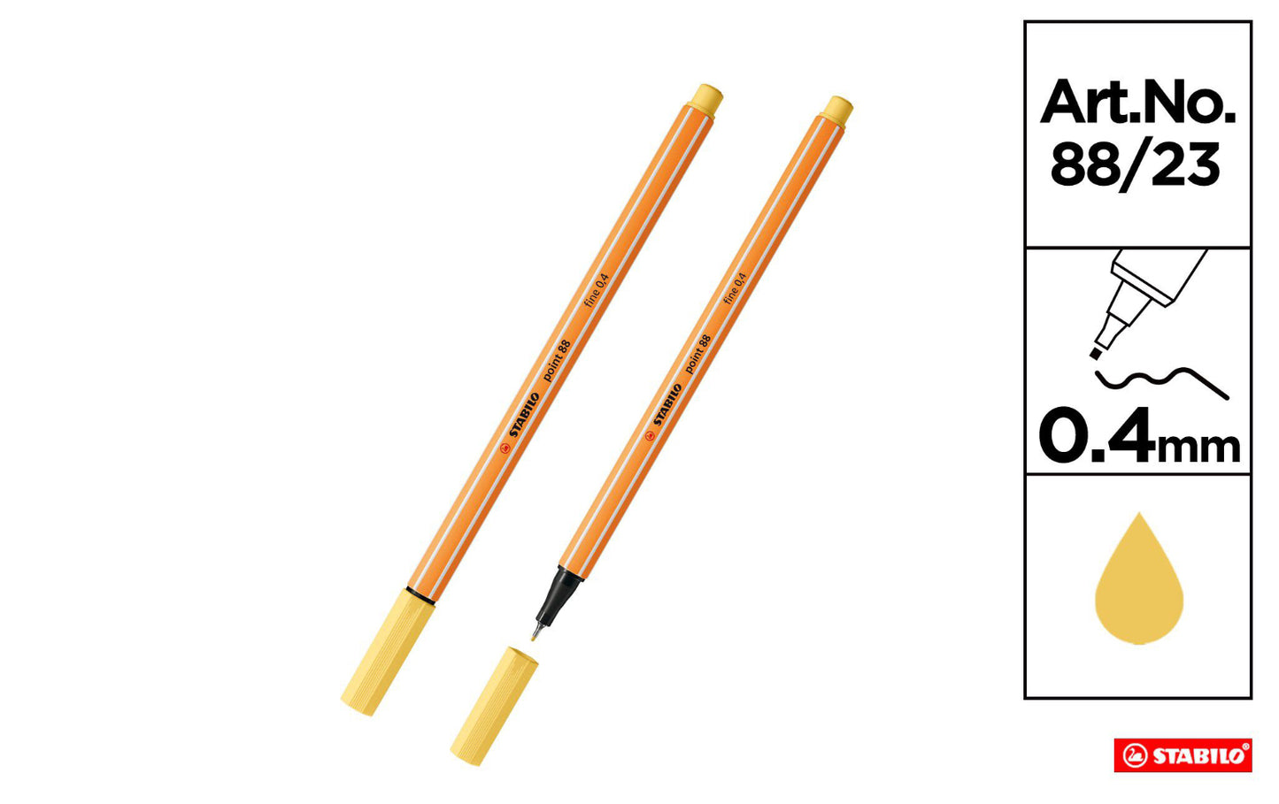 Stabilo fineliner point 0,4mm giallo chiaro 88/23
