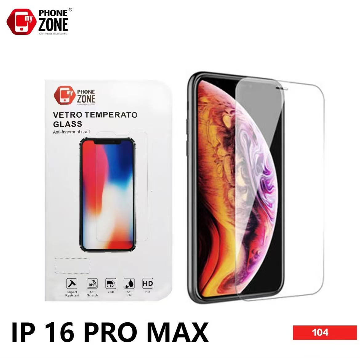 VETRO TEMPERATO IP 16 PRO MAX