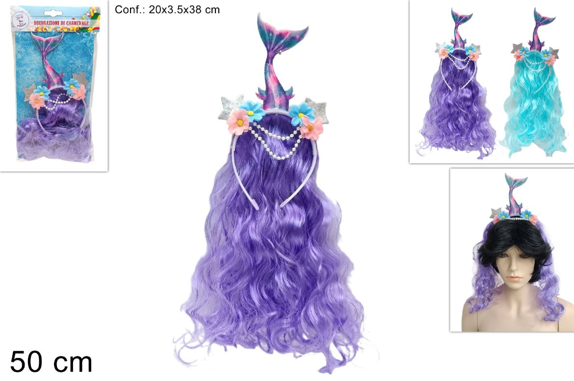 Parrucca cerchietto sirena