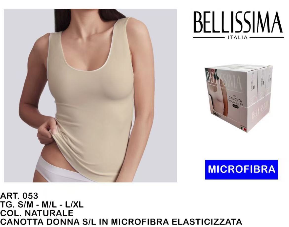 BELLISSIMA CANOTTIERA DONNA SPARA LARGA NATURALE