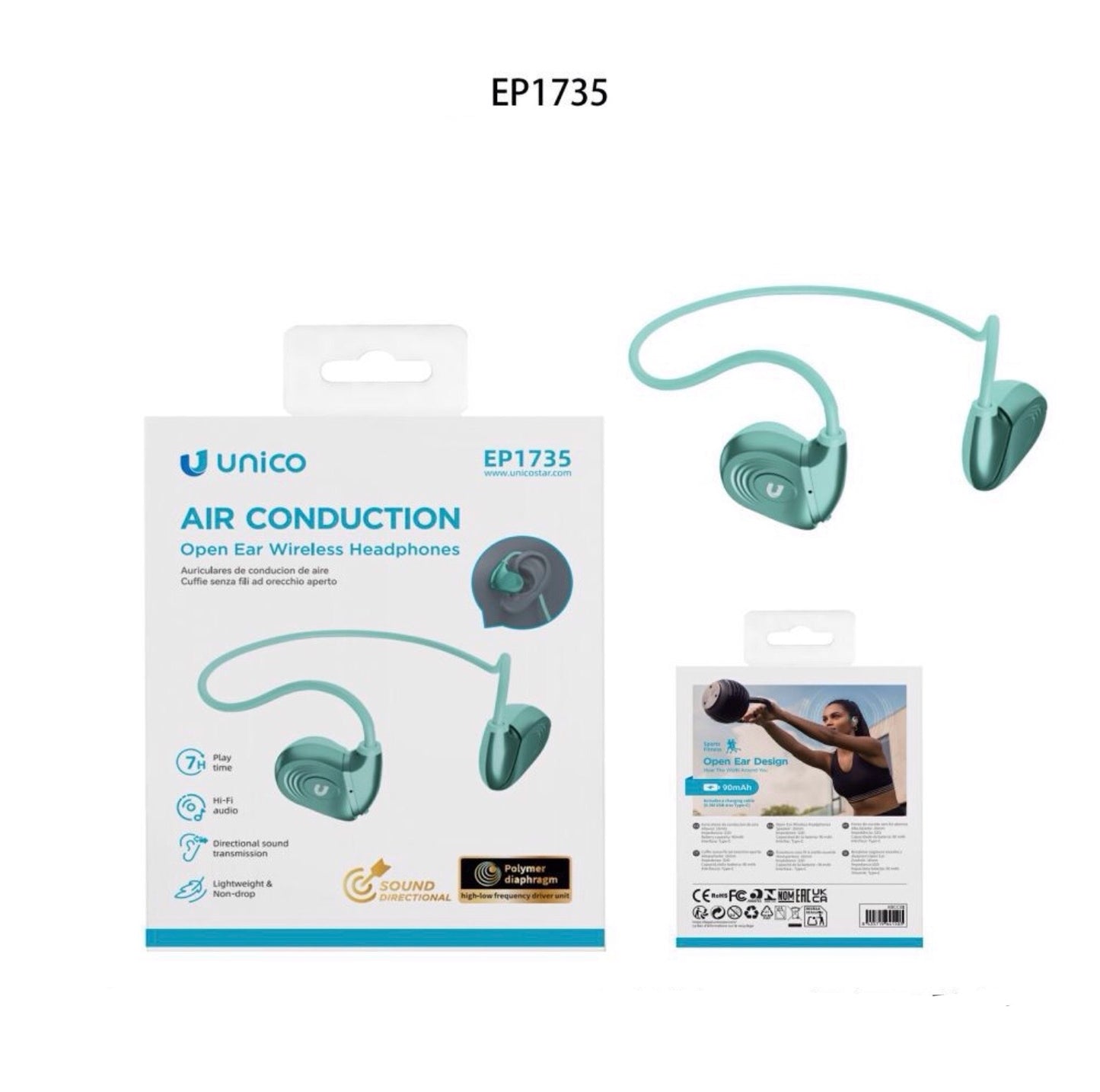 UNICO AURICOLARE BLUEOOTH EP1735 VERDE