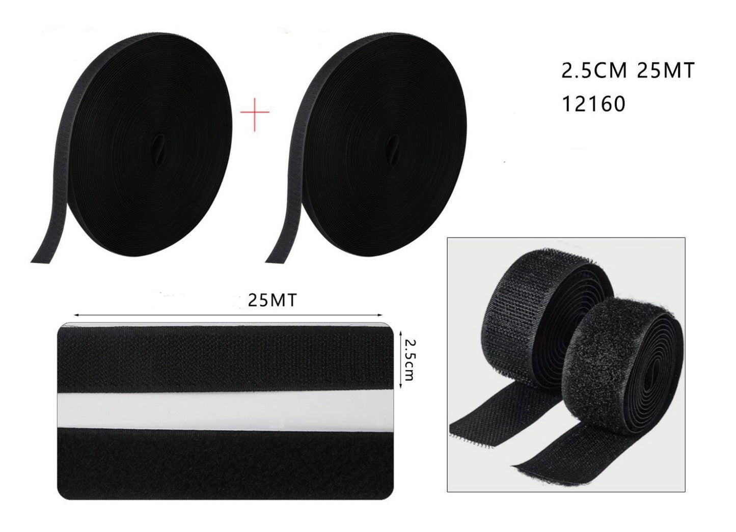 MAF VELCRO 2.5CMX25MT 12160