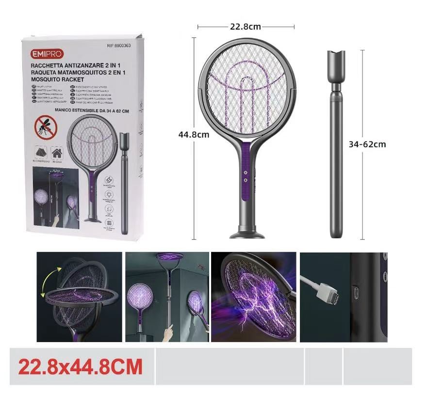 EMI RACCHETTA ANTIZANZARE 2 IN 1