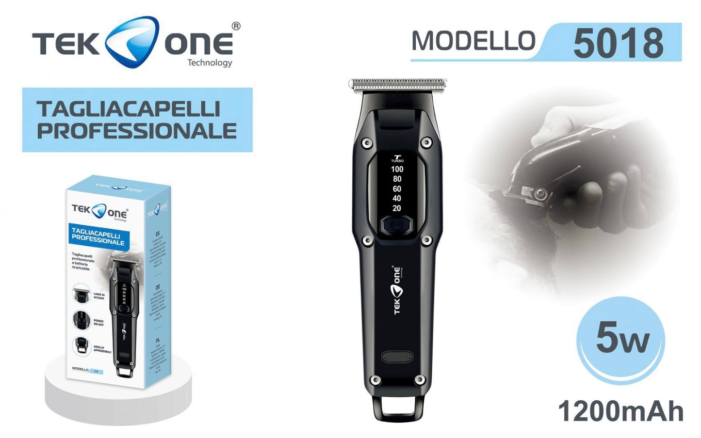 TEK ONE tagliacapelli professionale mod.5018