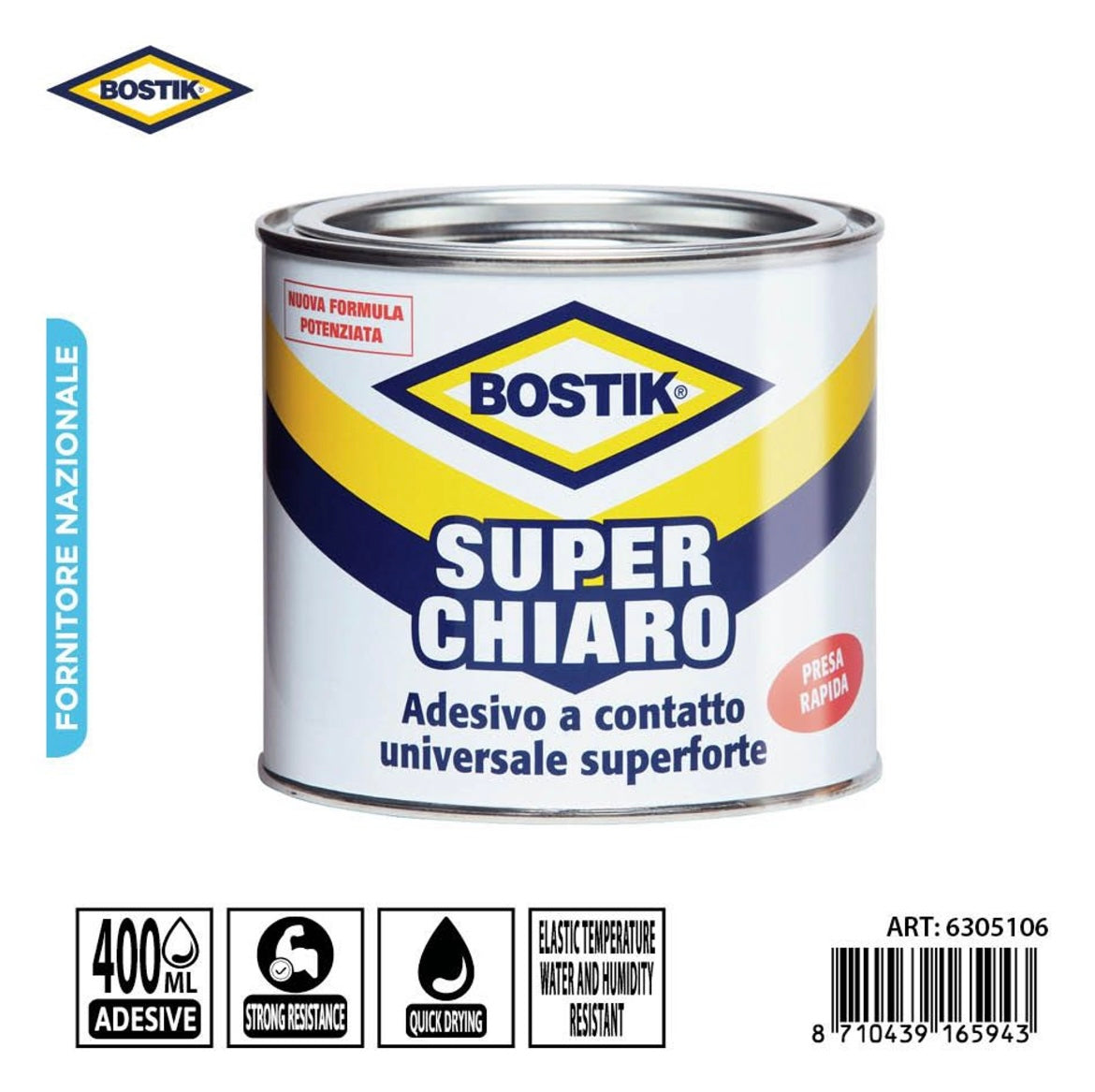 BOSTIK ADESIVO UNIVERSALE SUPERCHIARO 400ML