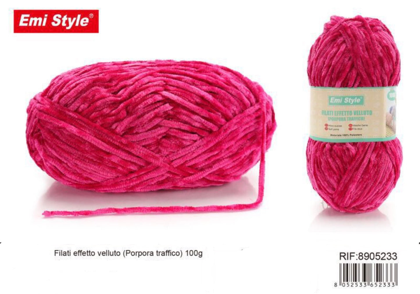 FILATI effetto velluto porpora traffico 100g