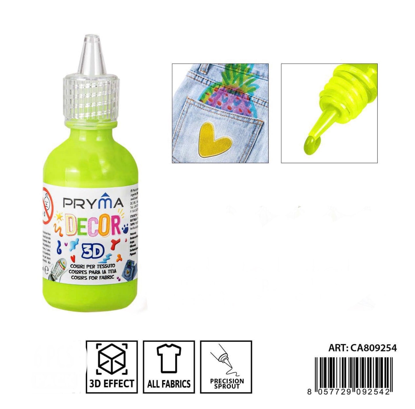 PRAMA colore tessuto 3D paintex 30ml verde
