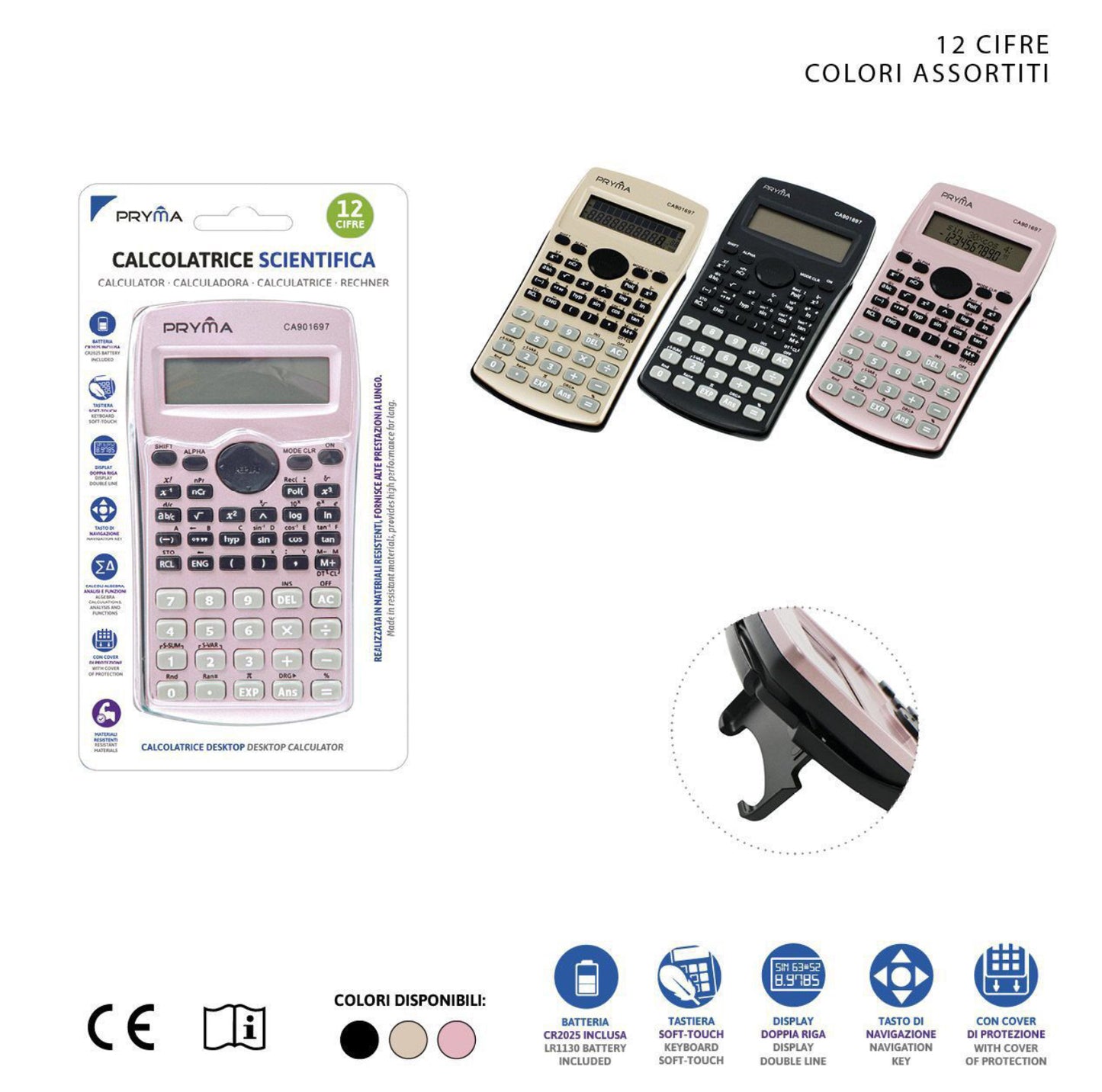 PRYMA calcolatrice scientifico 12cifre 160x80x11mm
