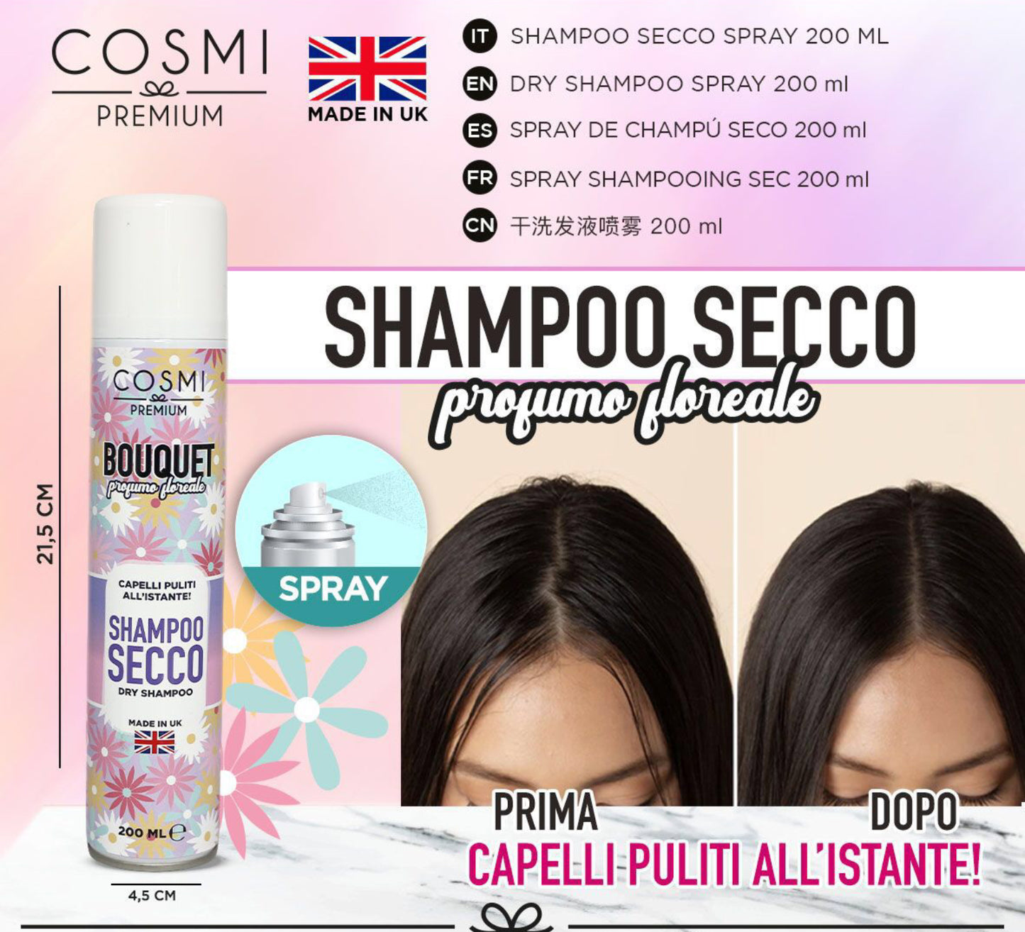 COSMI shampoo secco 200ml BOUQUET