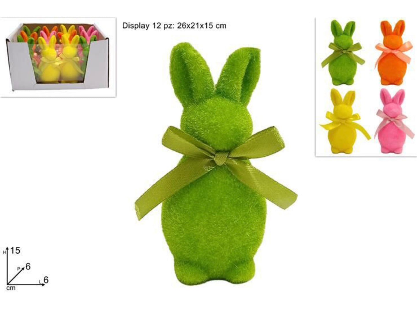 PASQUA coniglio floccato 15cm