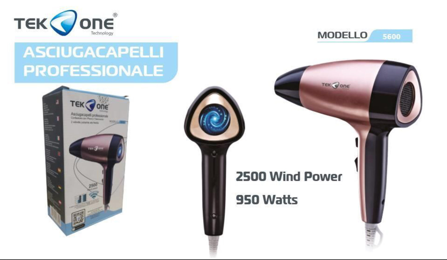 TEK ONE asciugacapelli professionale mod.5600