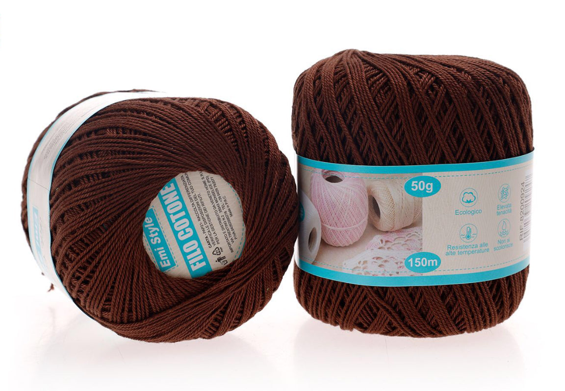 Filo cotone MARRONE SCURO 50g/150m