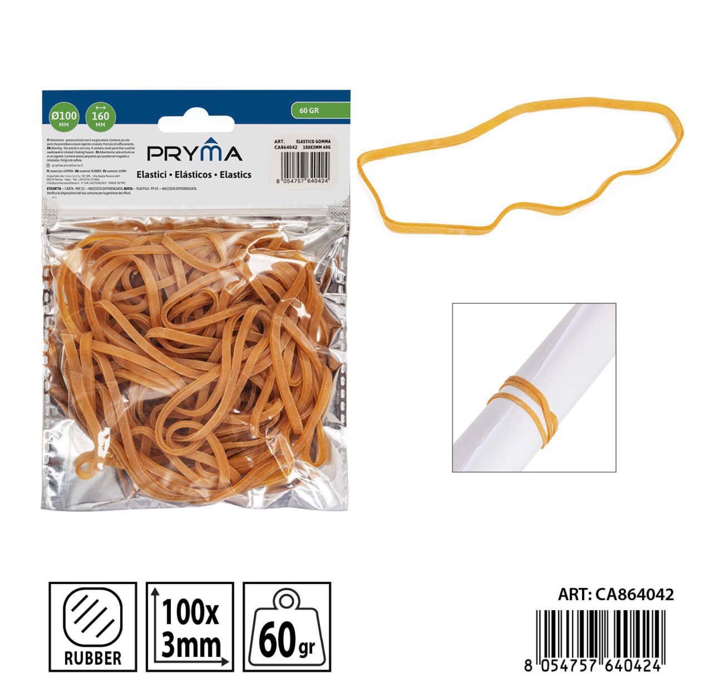 PRYMA elastico gomma 100x3mm 60gr