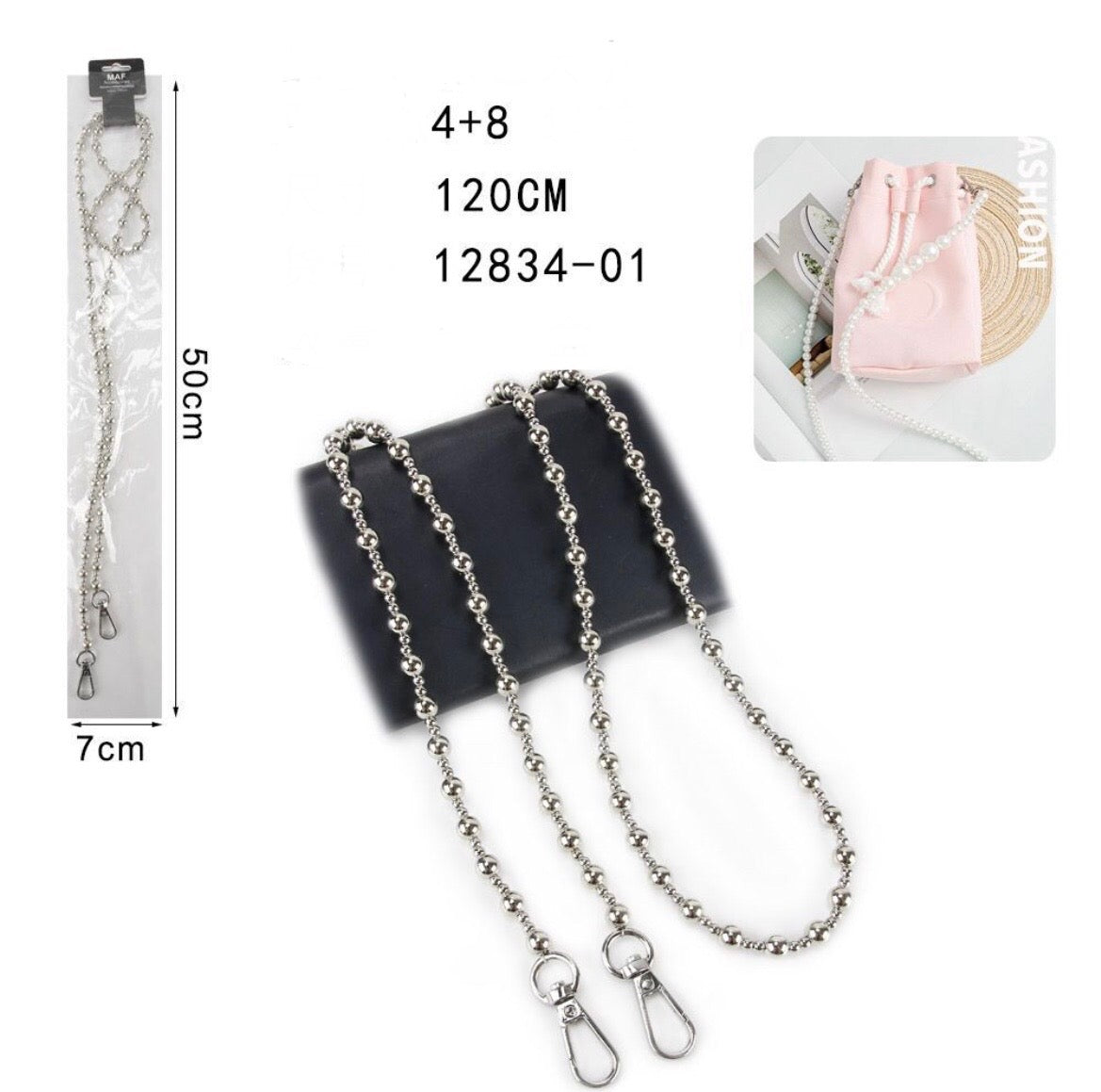 MAF catena per borse 120cm argento/oro 12834