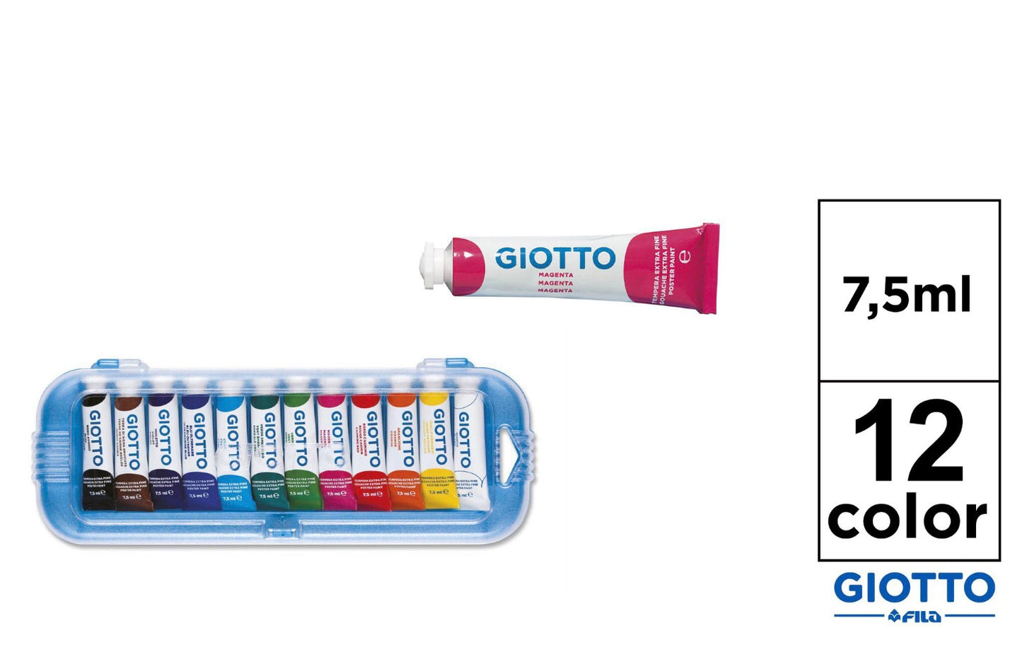 GIOTTO EXTRA FINE tempera tubo 12ml 12color