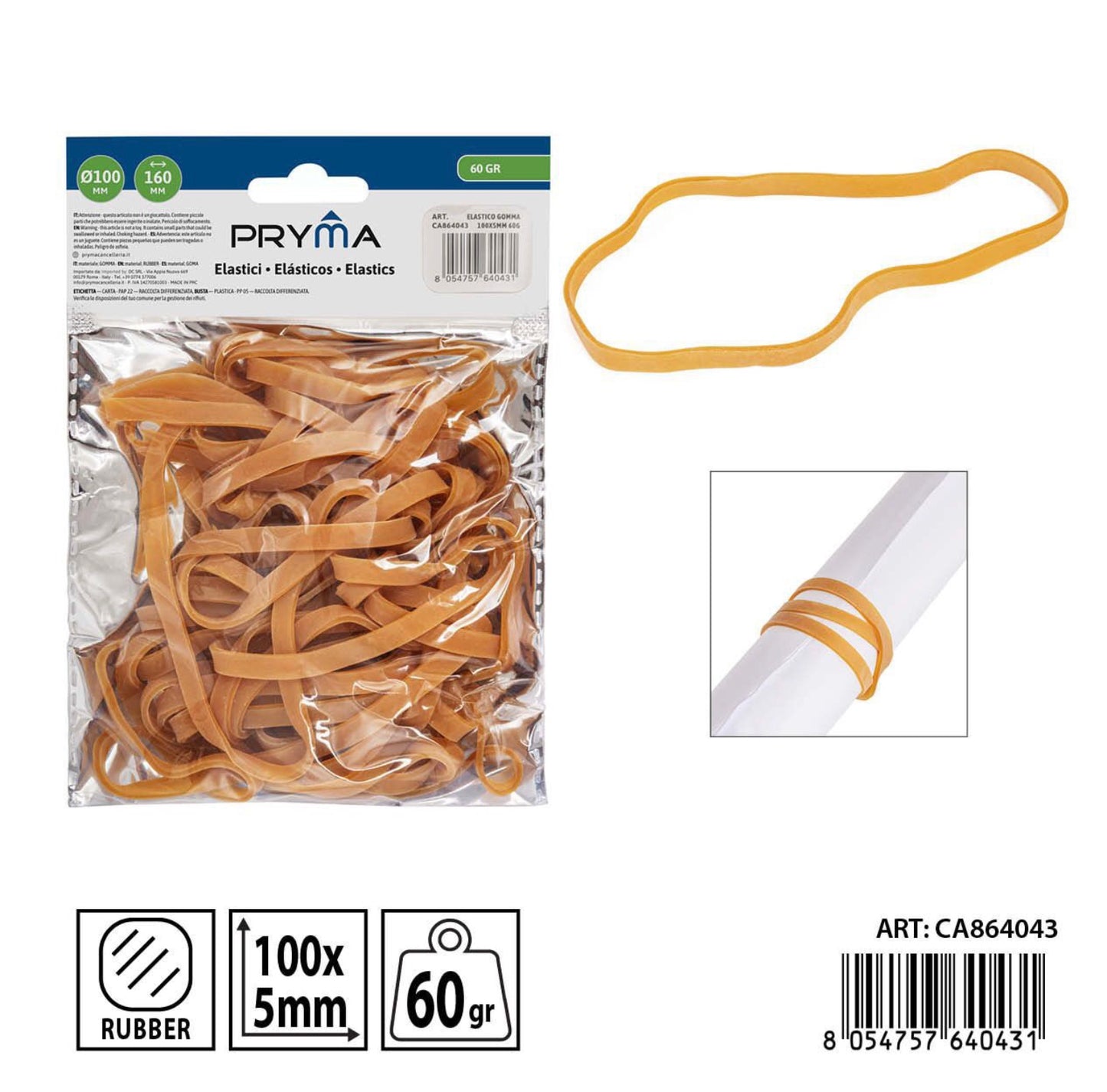 PRYMA elastico gomma 100x5mm 60gr