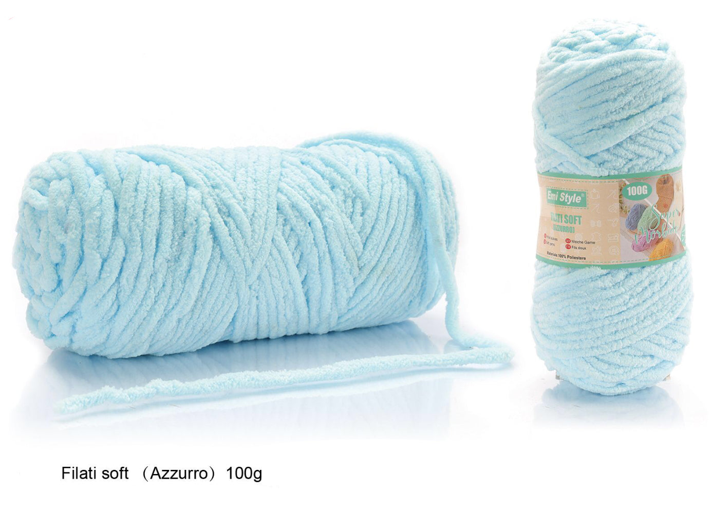 Filo soft uncinetto AZZURRO 100G/55m