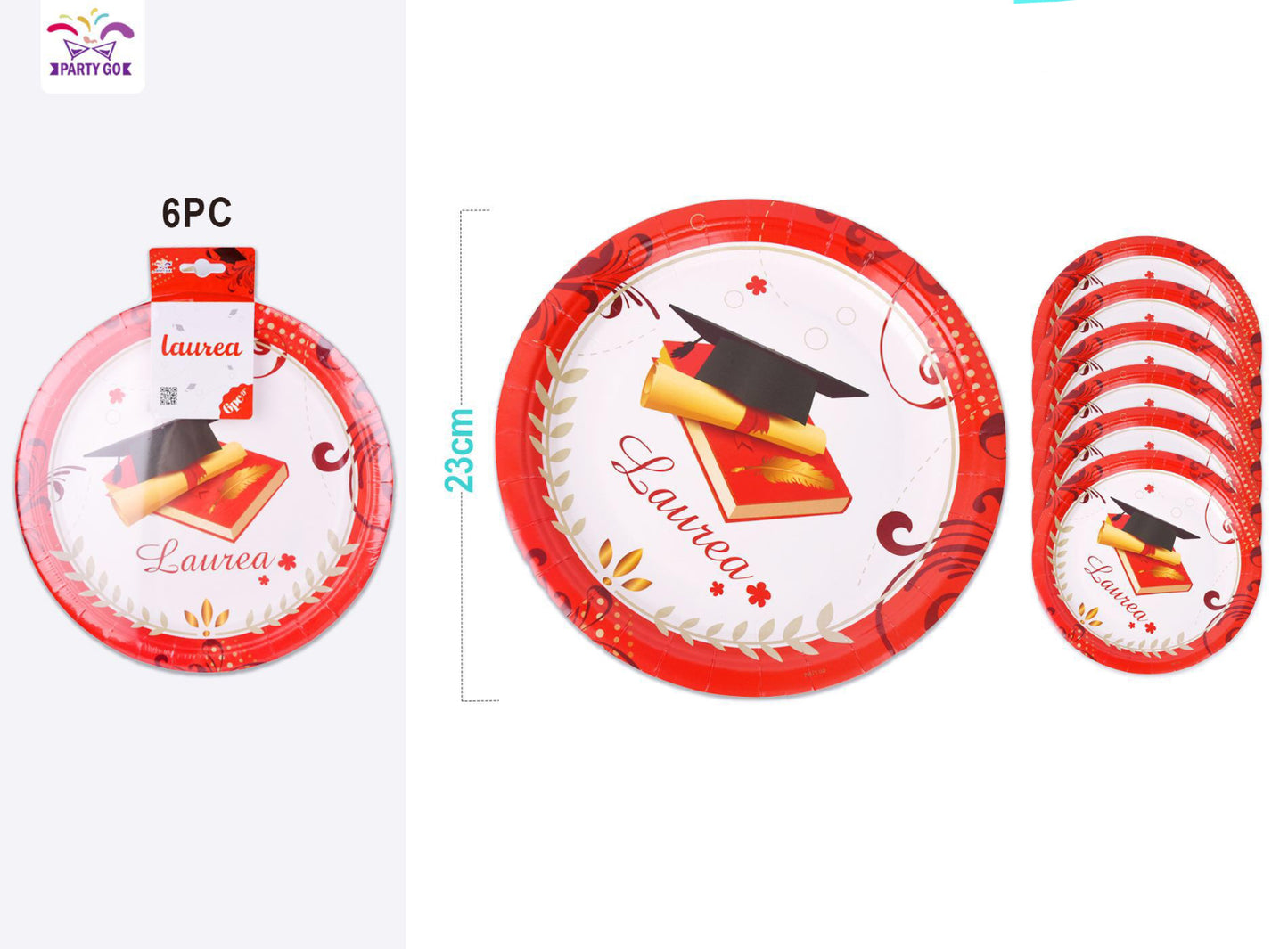 Piatti di carta 23cm tema "LAUREA"