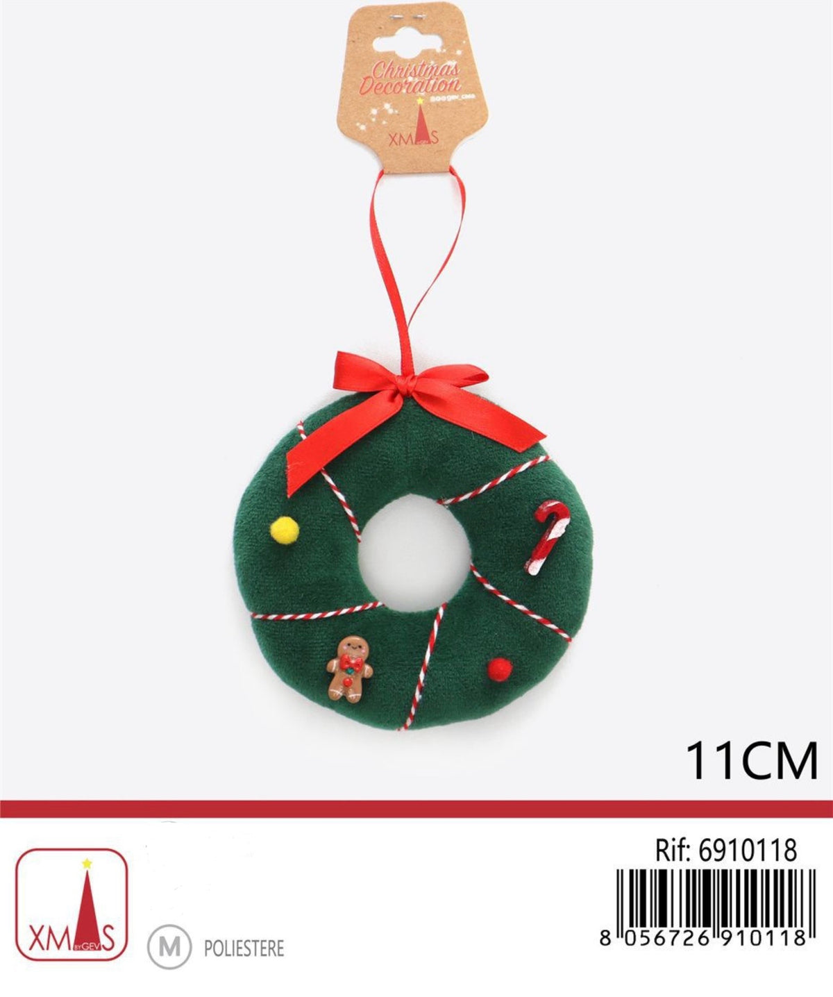 NATALE pendente ghirlanda 11cm