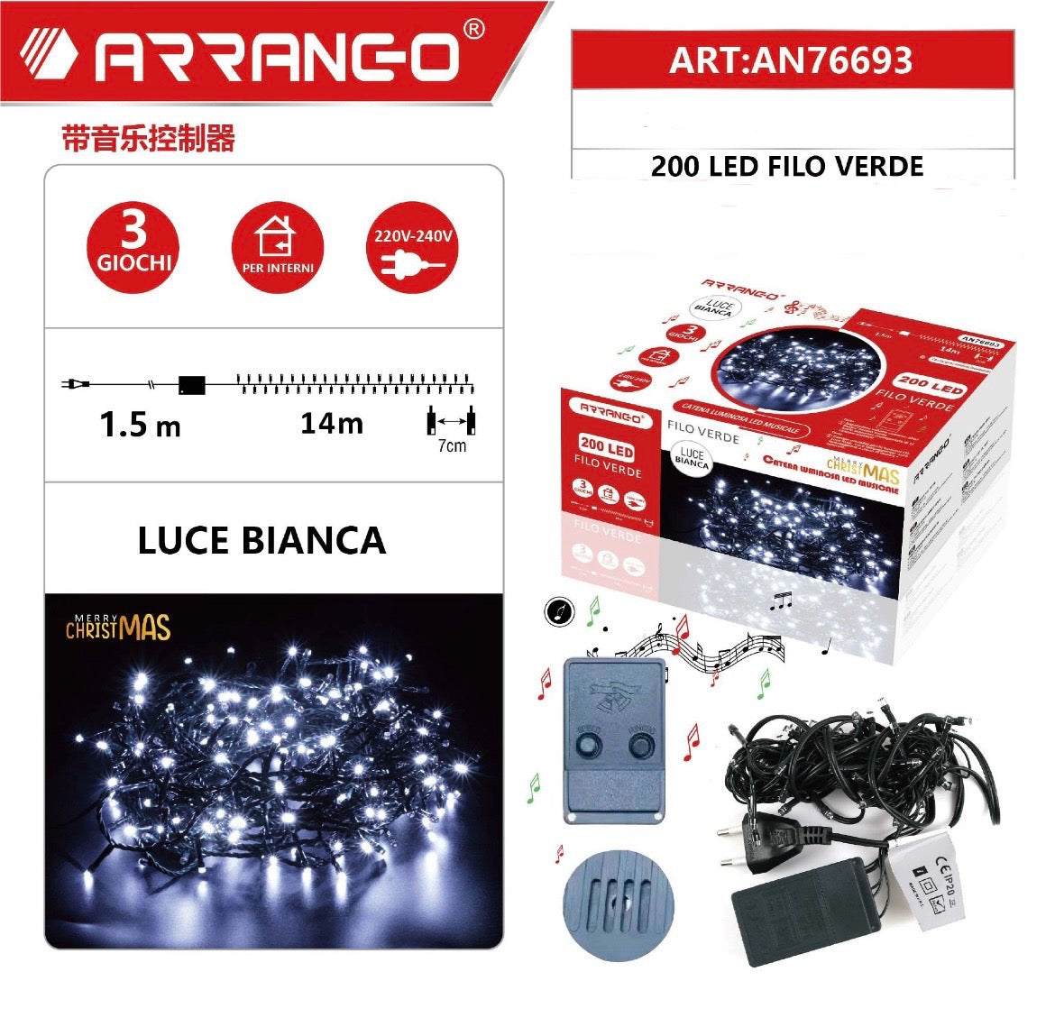 ARRANGO 200LED filo verde