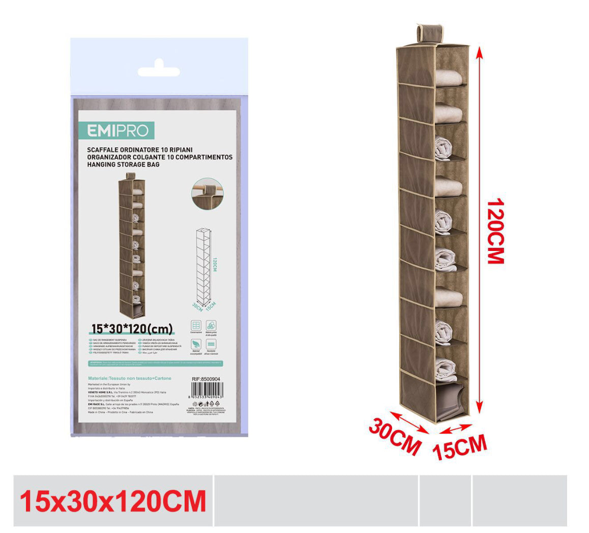 SCAFFLE ordinatore 10 ripiani 15x30x120cm