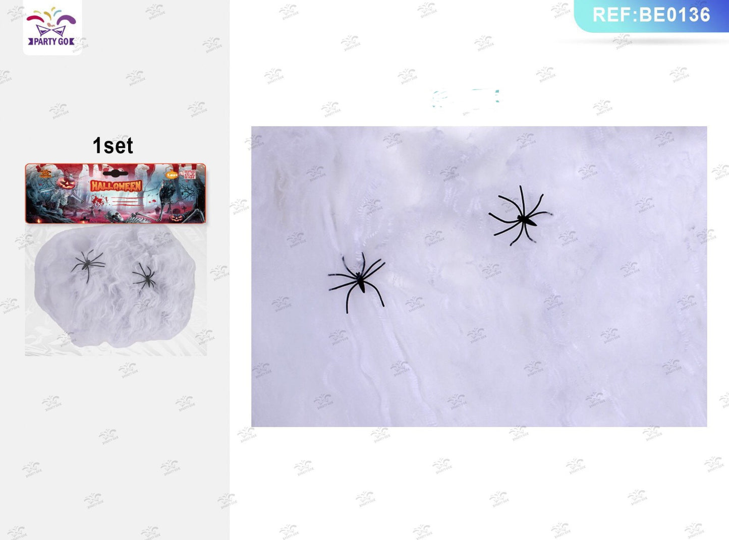 HALLOWEEN tela bianca di cotone 20g 2ragni