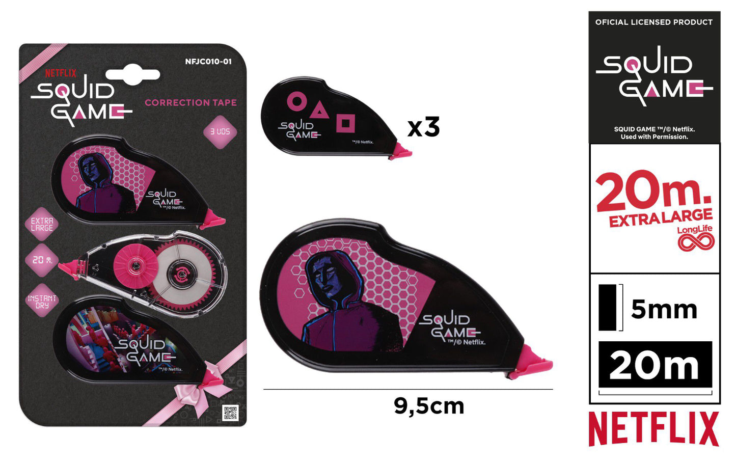 SQUID Game correttore nastro 3pz