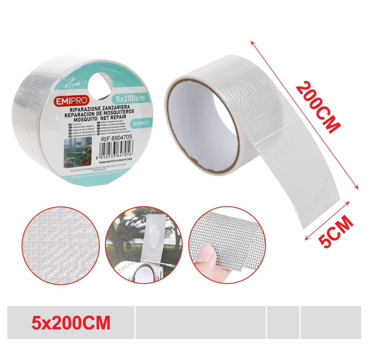 EMI RIPARAZIONE ZANZARIERA 5*200CM