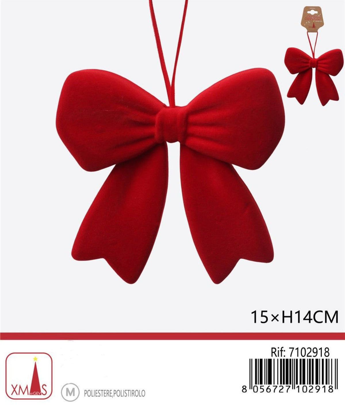 NATALE pendente fiocco 15x14cm