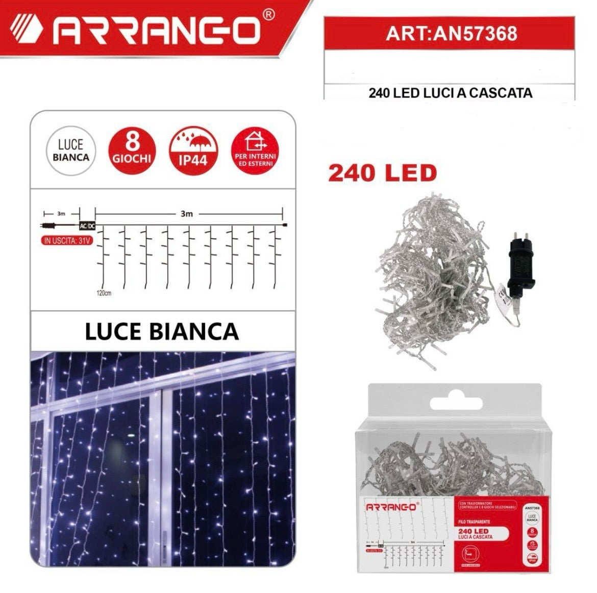 ARRANGO 240 LED luci a cascata