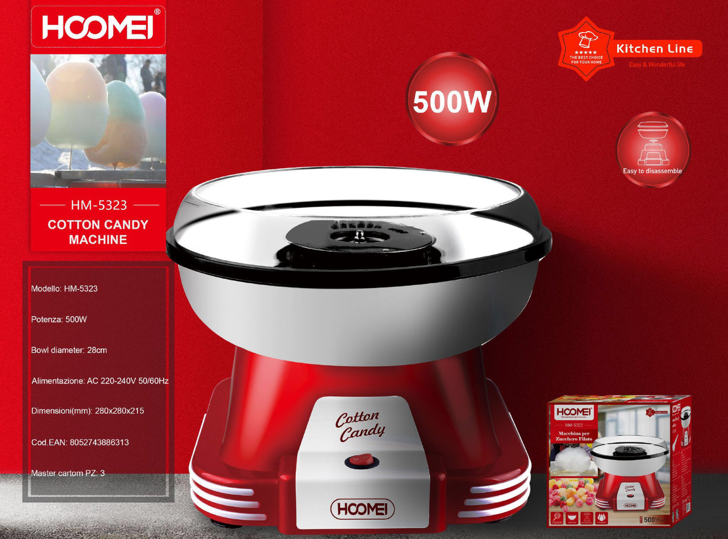 HOOMEI Cotton candy machine HM-5323