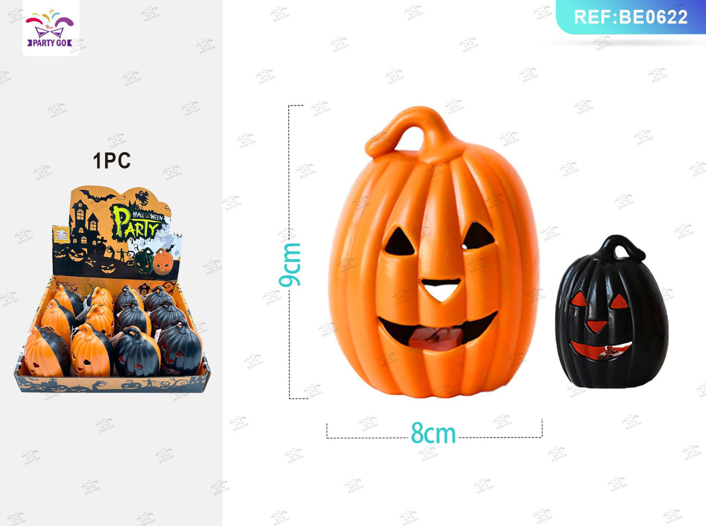 HALLOWEEN lampada da zucca in 2 colori 9x8cm