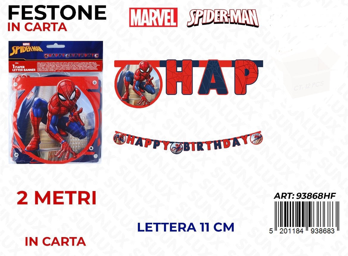 FESTONE in carta spiderman 2MT