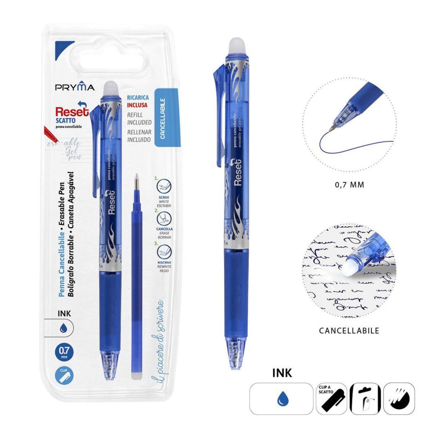 PRYMA penna cancellabile scatto 0.7mm 2pz