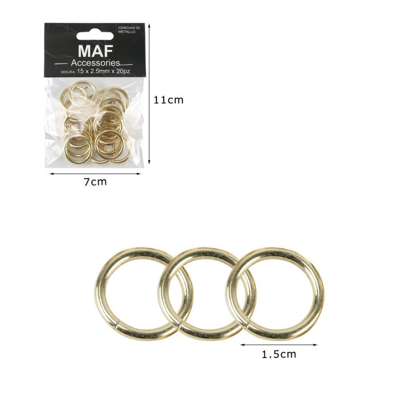 CERCCHIO di metallo 1,5cm