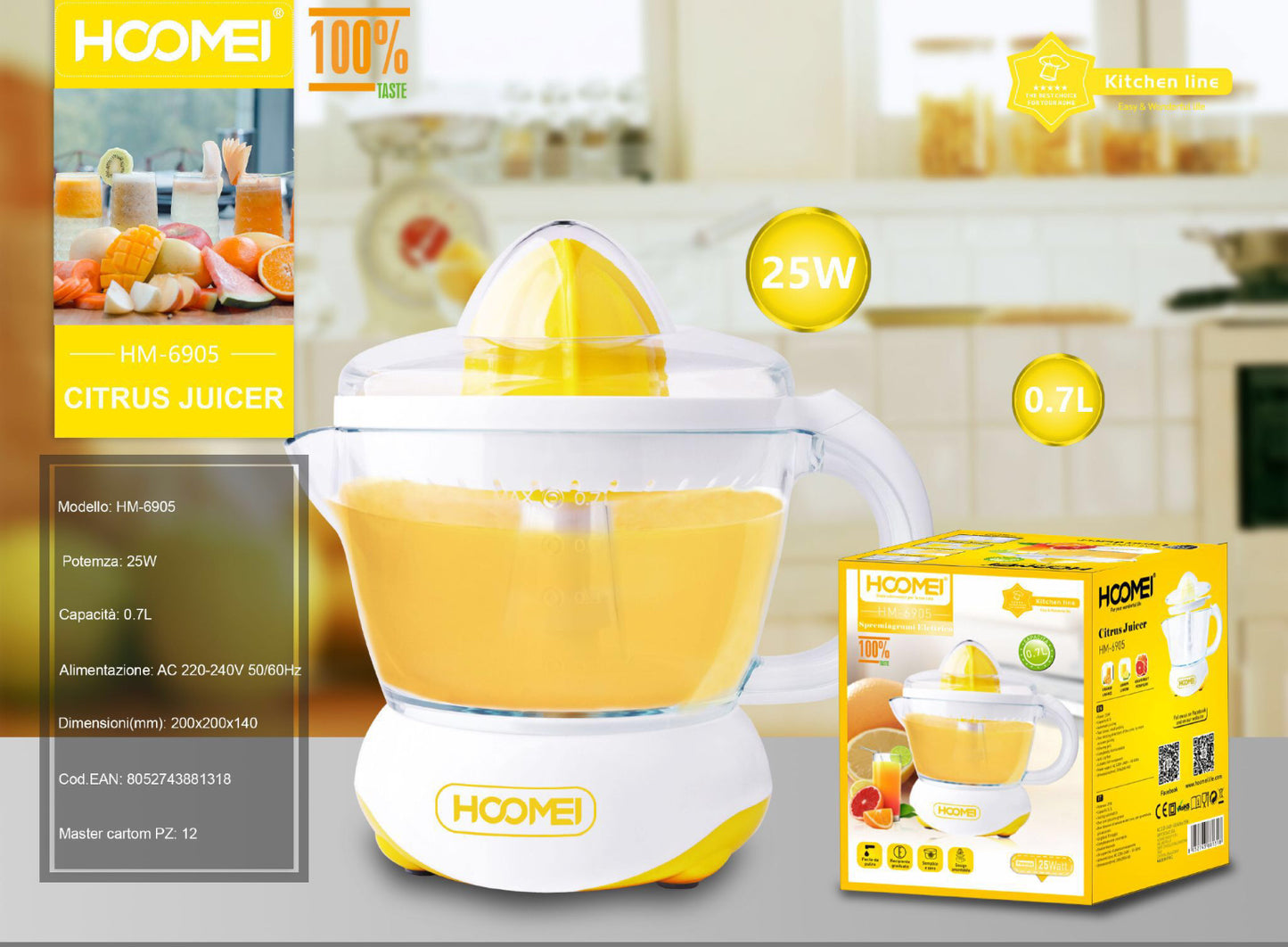 HOOMEI spremiagrumi elettrico HM-6905