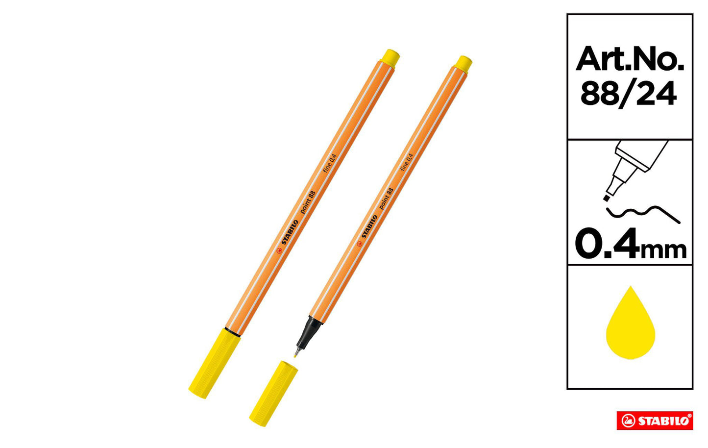Stabilo fineliner point 0,4mm giallo limone 88/24